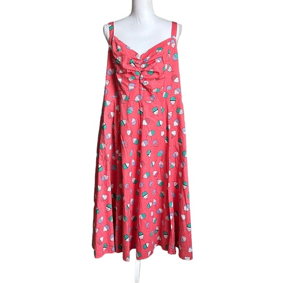 Torrid Fit Flare Poplin Cupcake Print Dress Size 3 - Picture 5 of 17